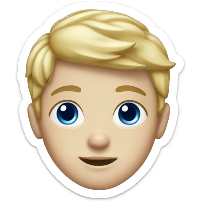 Boy with blue eyes and blonde hair and freckles sticker