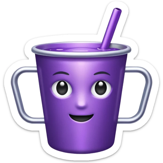 glitter purple cup sticker