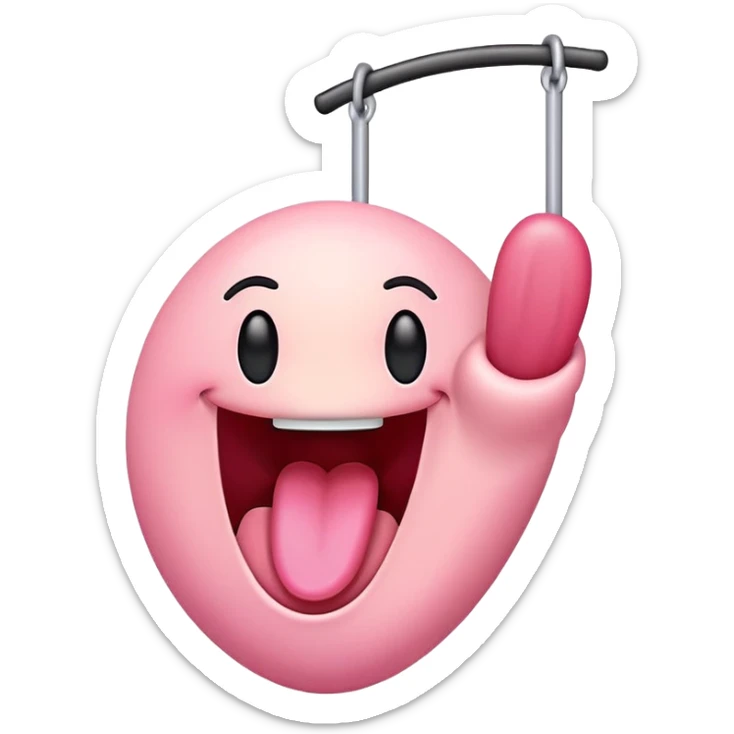 happy emoji face with tongue sticking out to the side, tongue is swinging and moving side to side sticker
