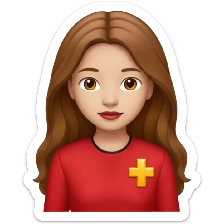 Wicked Witch of the East from the Wizard of Oz with long brown hair, light skin, red outfit sticker