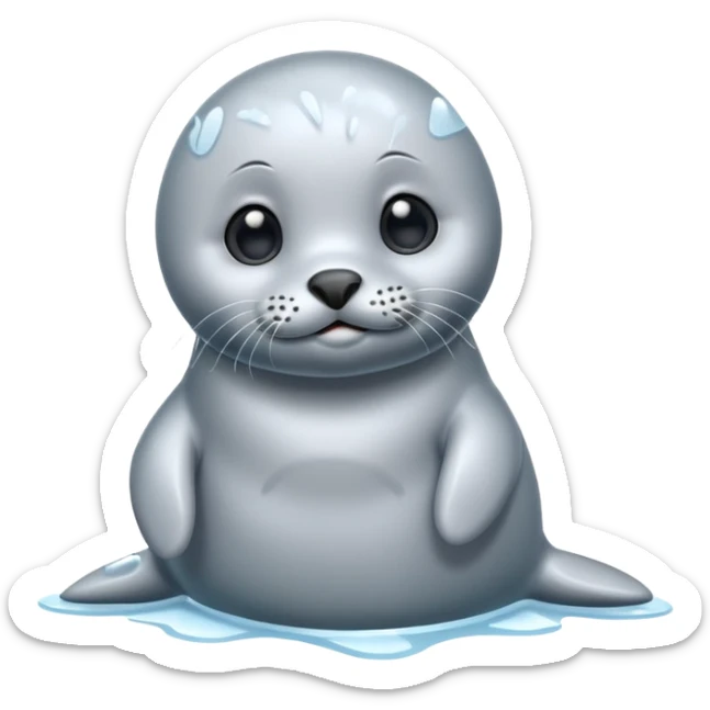 cute seal character, icy vibe, shiny wet look, 3D cartoon, mobile game icon style, clean background, no text, no watermark


 sticker