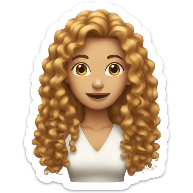 women with curly very very long hair sticker