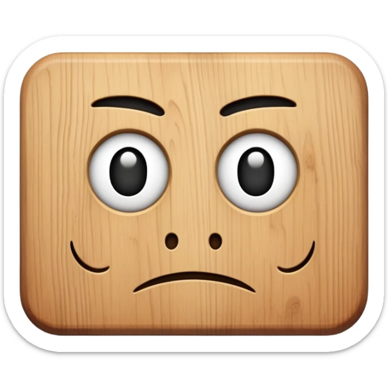 Emoji of the face with raised ayebrow but insted of it being that yellow face make it a plank (normal plank made out of wood) sticker