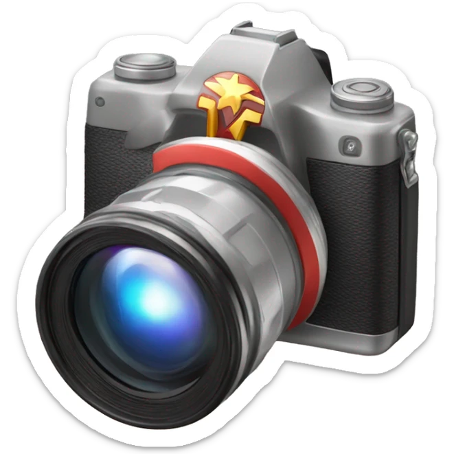 Camera with a wonder, woman logo in the circle where the lens would be ￼ sticker