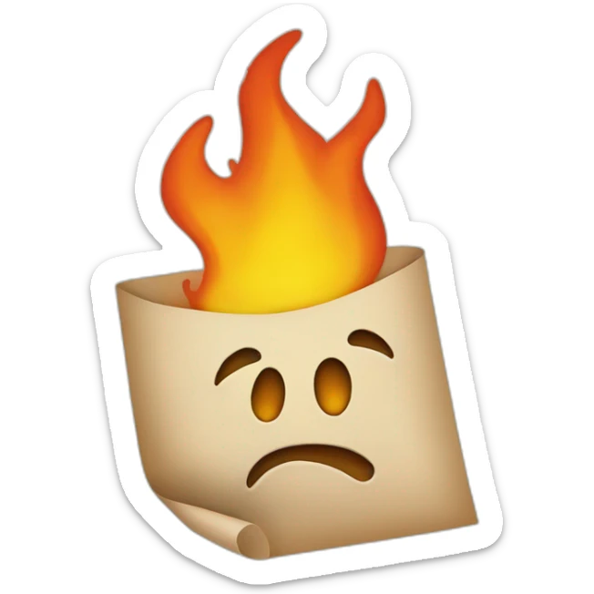 burning paper sticker