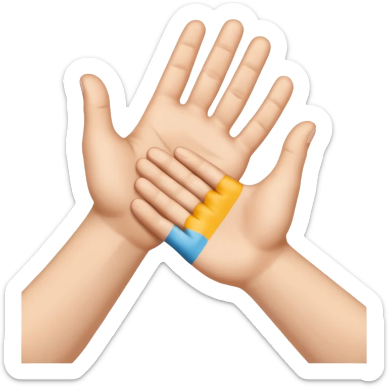 apretón de manos 🤝, solo manos humanas, cinco dedos por mano, proporciones correctas, sin brazos, sin dedos extra” sticker