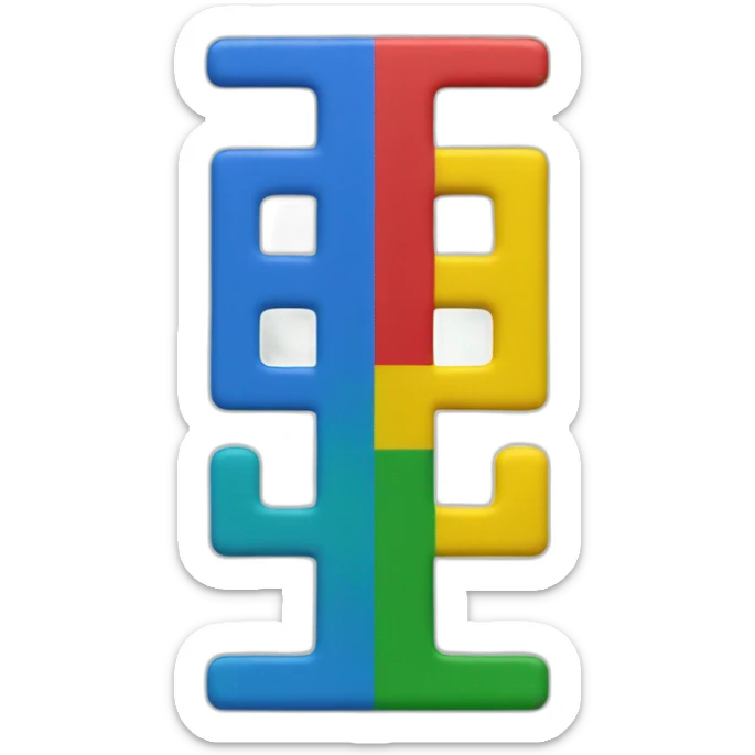 Tricolor rectangle( blue, green, yellow and a red tifinagh symbol in the center sticker