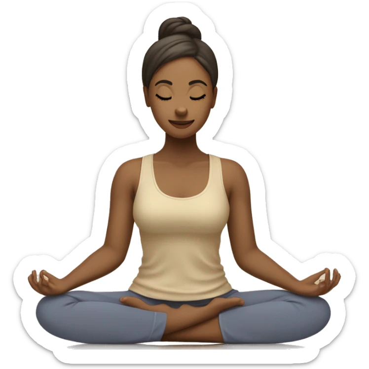 Quiero una chica como haciendo yoga pero en colores beige sticker