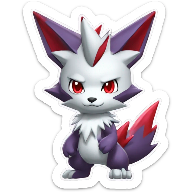 Anthro Cool Edgy Cute Chibi Shiny Zangoose-Zoroark-Fakemon-Pokémon Full Body Detailed High Quality sticker