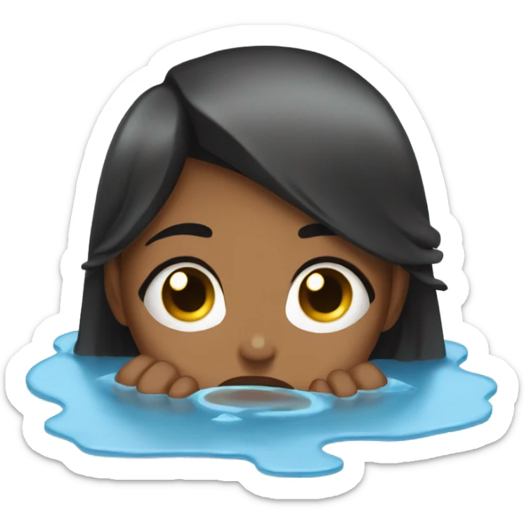 the girl lies in a puddle of tears sticker