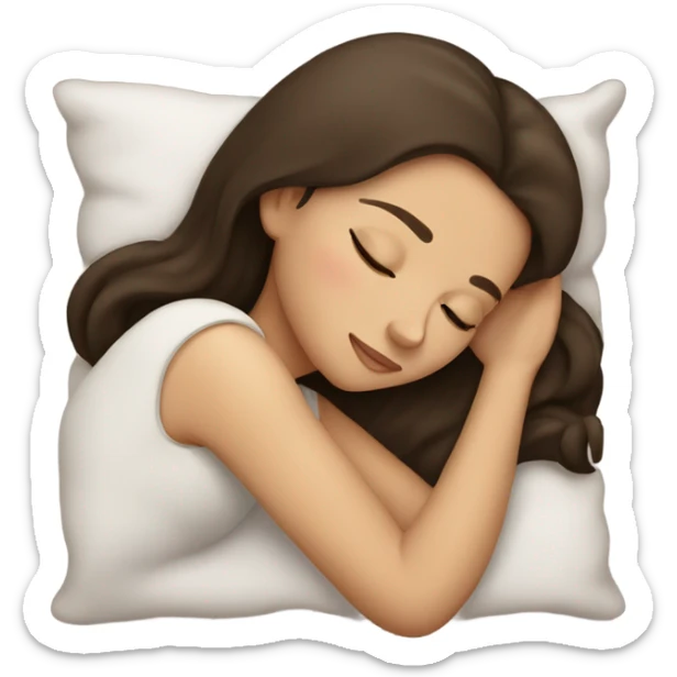 Brunette girl sleeping sticker