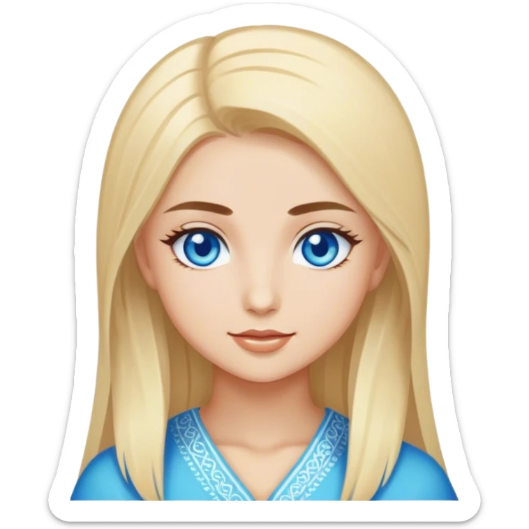 Turkish beautiful finish Konya girl blue eyes and blonde hair sticker