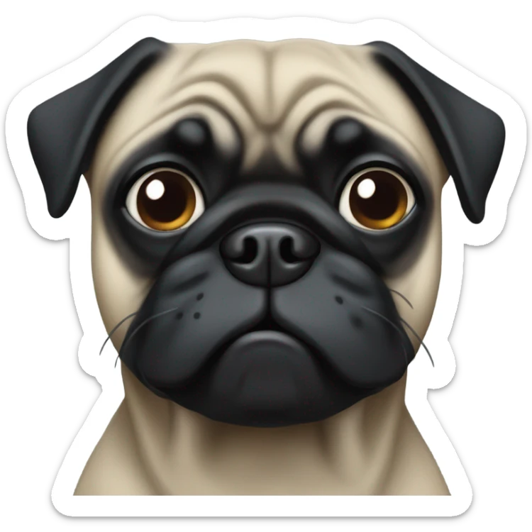 Black pug sticker