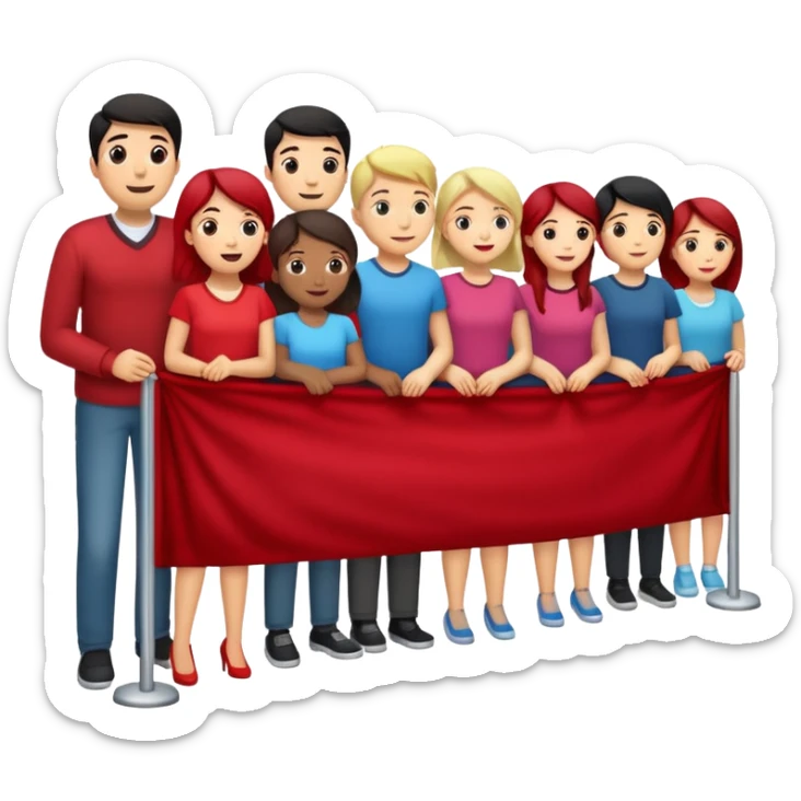 long queue behind the velvet rope sticker