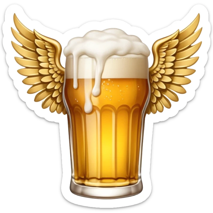 Money with wings, but instead of a stack of bills it's a pint of beer sticker