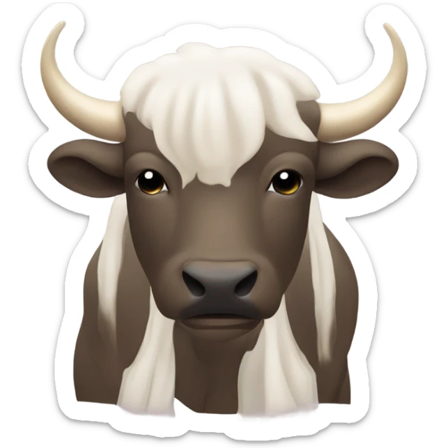 A buffalo praying looking up to heaven and the face of Jesus in the sky looking down sticker