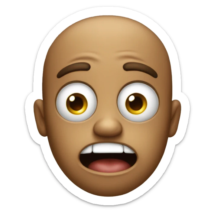 Extremely wide-eyed, flabbergasted emoji with their jaw dropped in cartoon-like exaggeration  sticker