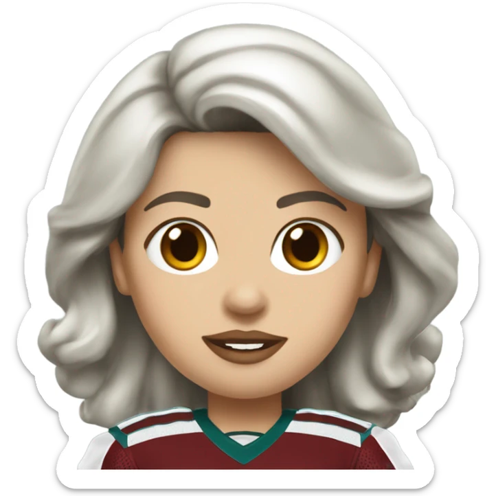  White female dark hair red lips wearing Philadelphia Eagles jersey sticker