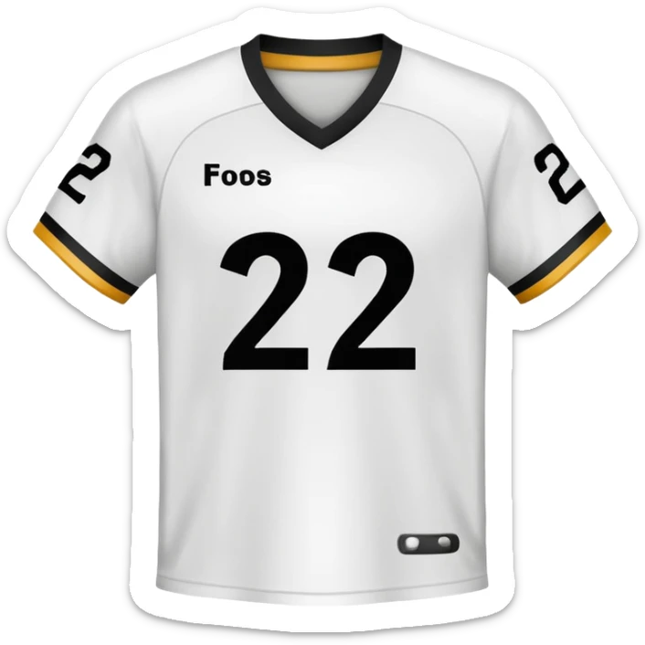 White football jersey turn around with number 22 and my name RONIHO  sticker