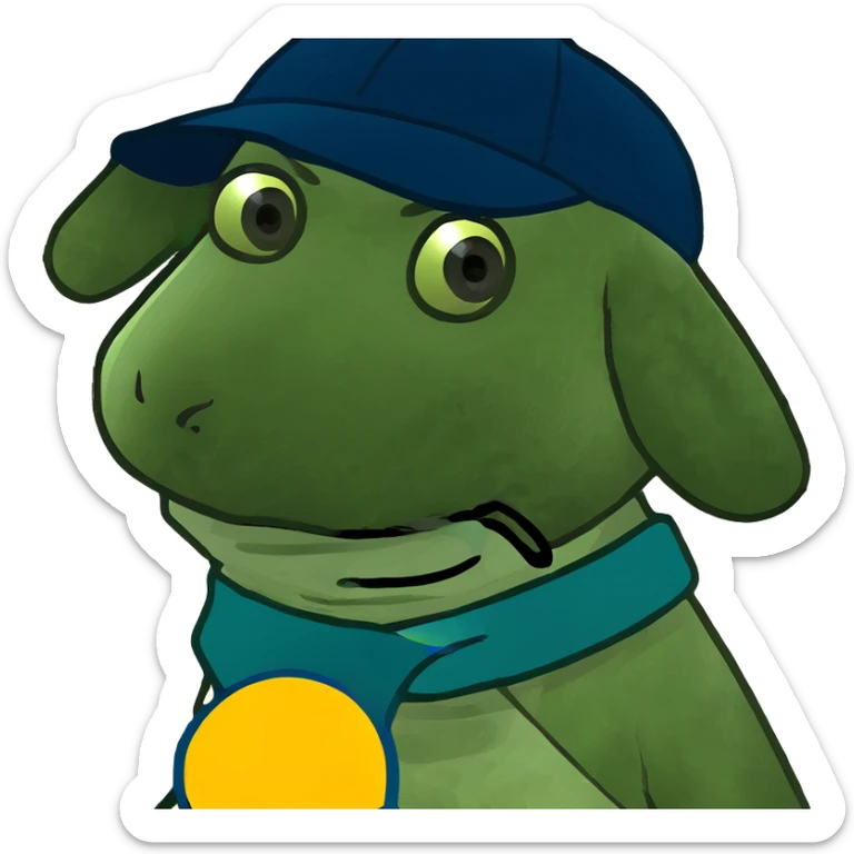 Dog wearing a towel sticker