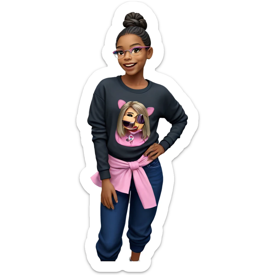 smiling girl in casual outfit sticker