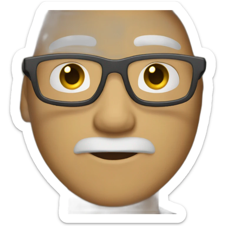 small guy with olive skin and bleached hair with dark roots and big silver glasses sticker