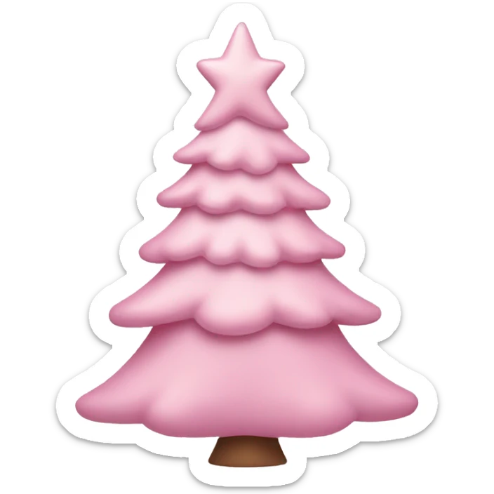 pastel pink christmas tree sticker