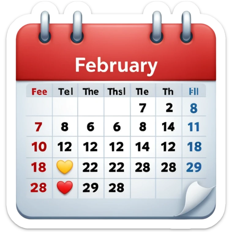 fecha del dia 11 de febrero solo en una pagina del calendario sticker