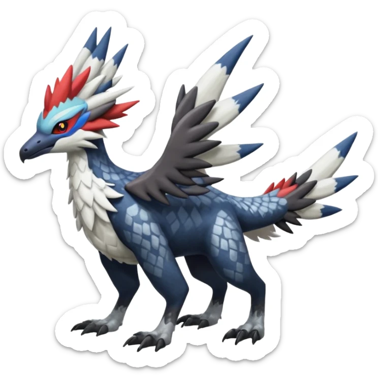 Silvally-Nargacuga-Trico--fusion-animal-hybrid-creature, full body sticker