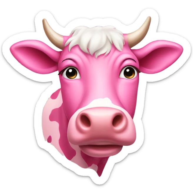 pink cow sticker
