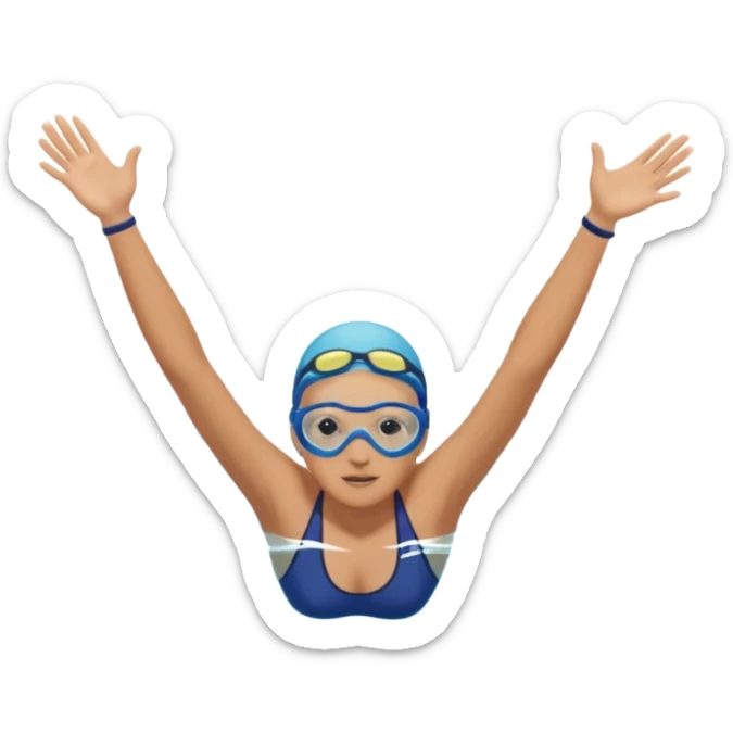 person swimming laps in pool zoomed out showing lap swiming back stroke, no more zoomed out full body but par under water sticker