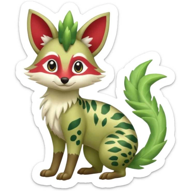 Virizion-Aurora-Genet-Amaura-Shaymin-hybrid-creature (full body) sticker