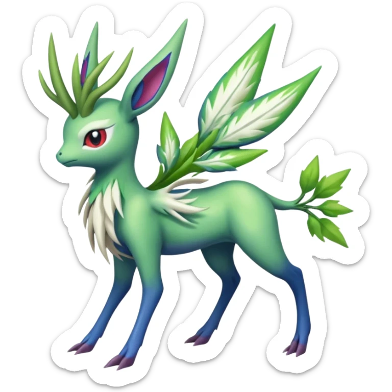 Xerneas-Celebi-Shaymin-Virizion-Fakémon-Pokémon-fusion-creature (full body) sticker
