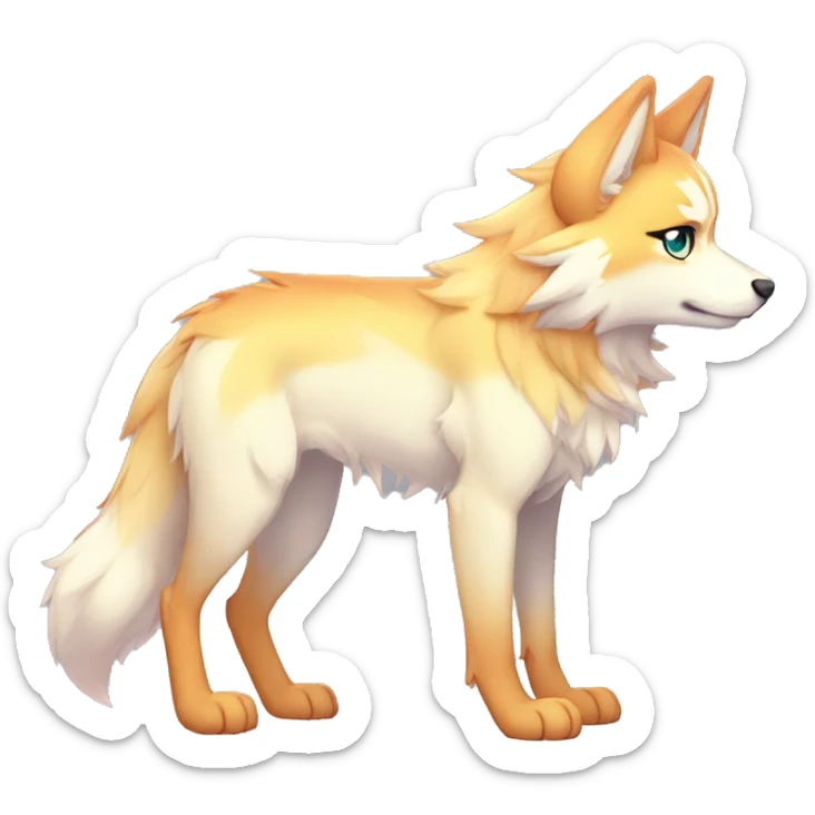 Colorful Shiny Fionbri-Falvie-sparkle-wolf-sona full body sticker