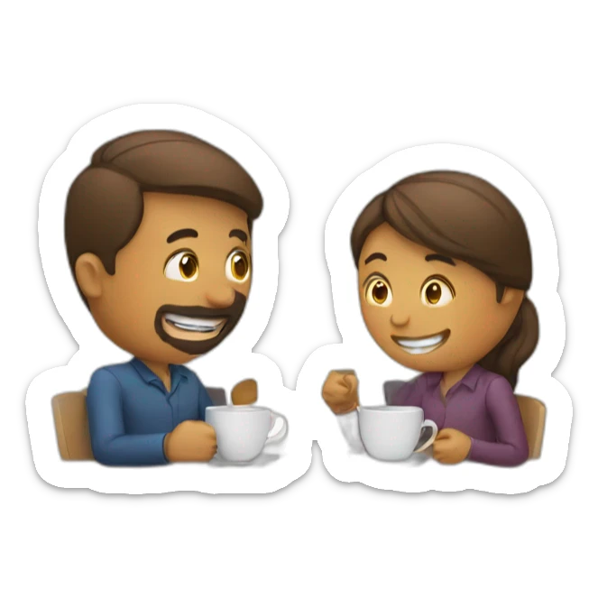 coffee break two people sticker