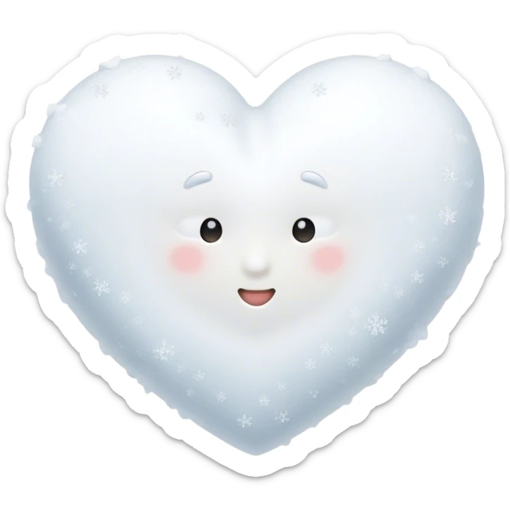 Snow heart sticker