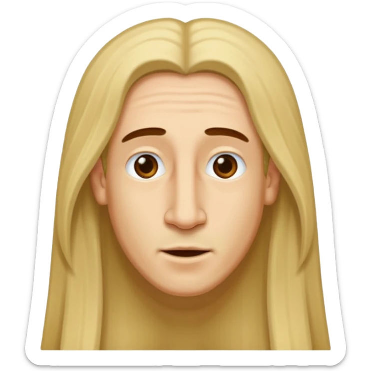 Make a emoji of a person with light skin with long nose hair that goes down like 2 inchis with long hair sticker