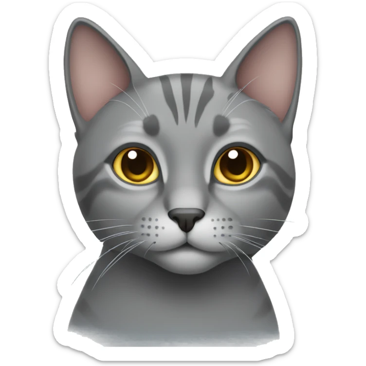 Gray cat sticker