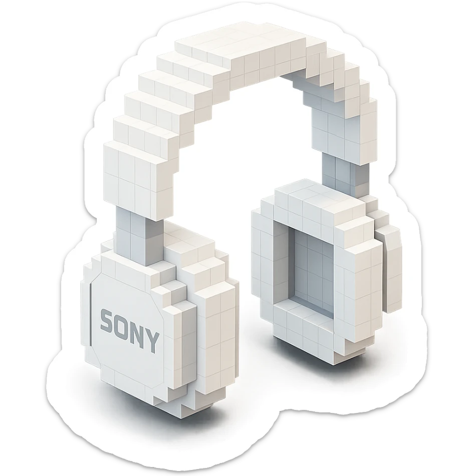 white Sony headphones sticker