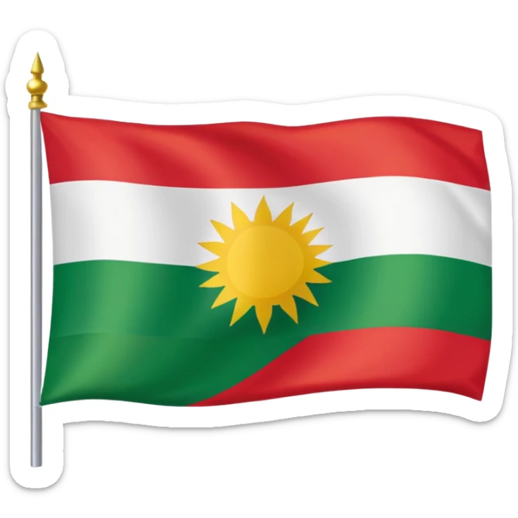 create a kurdishtan flag emoji. the shape of flag is like usual flag emojis alright sticker