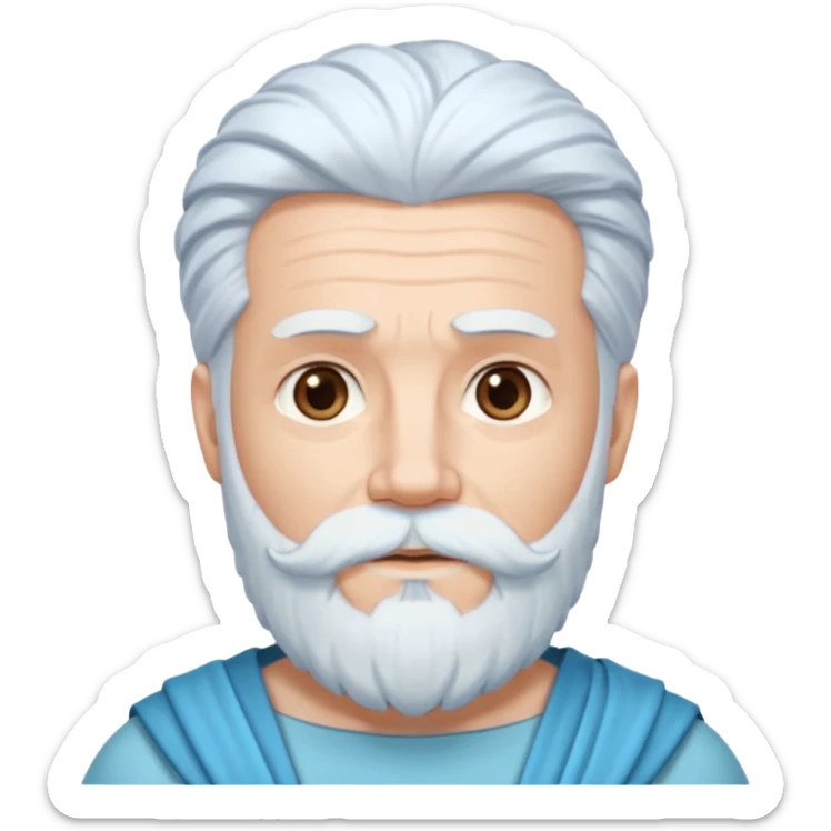 Uranus, God of Sky from Gods and Goddesses with white hair and beard, pale blue outfit sticker