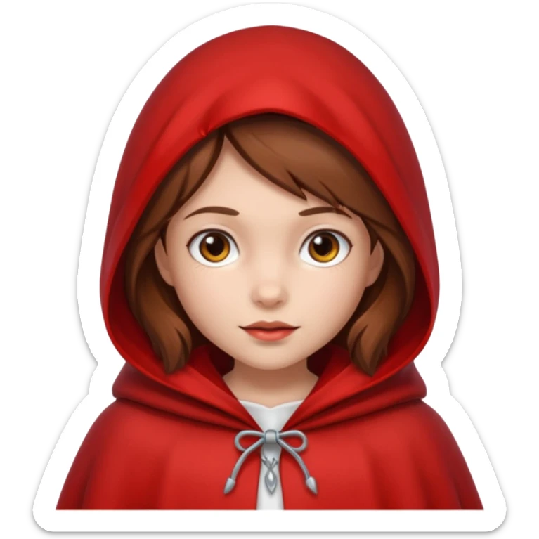 little red riding hood with brown hair 10 years old girl sticker