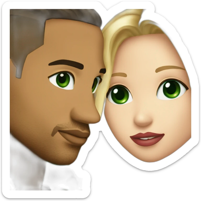 kiss-kiss romeo santos and girl green eyes and very long blond hair sticker