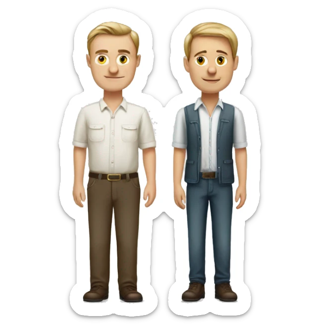 one tall latvian man, a short swiss man and short swiss woman sticker