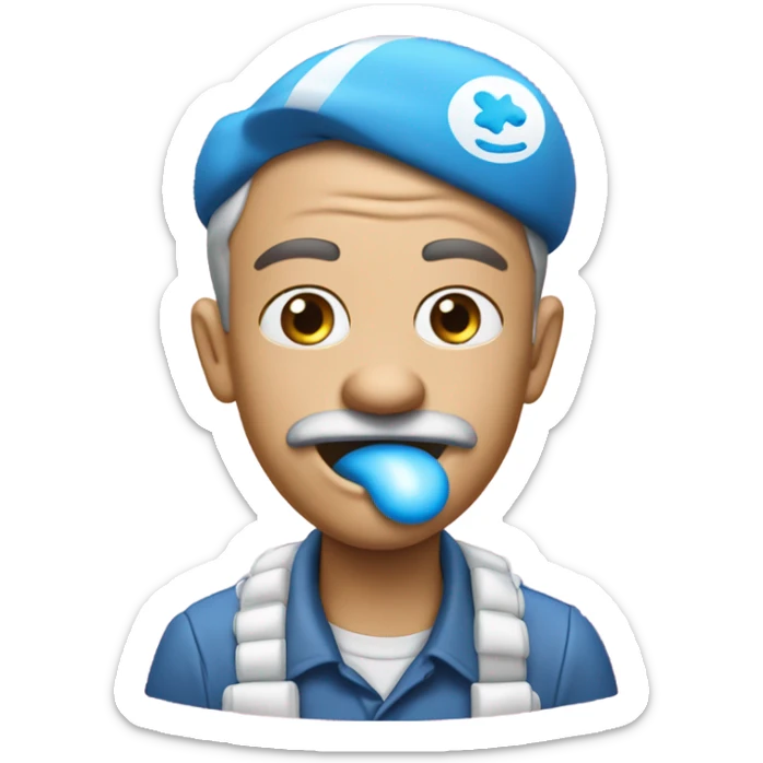 Un schtroumpfs qui fait des bulles de chewing-gum  sticker