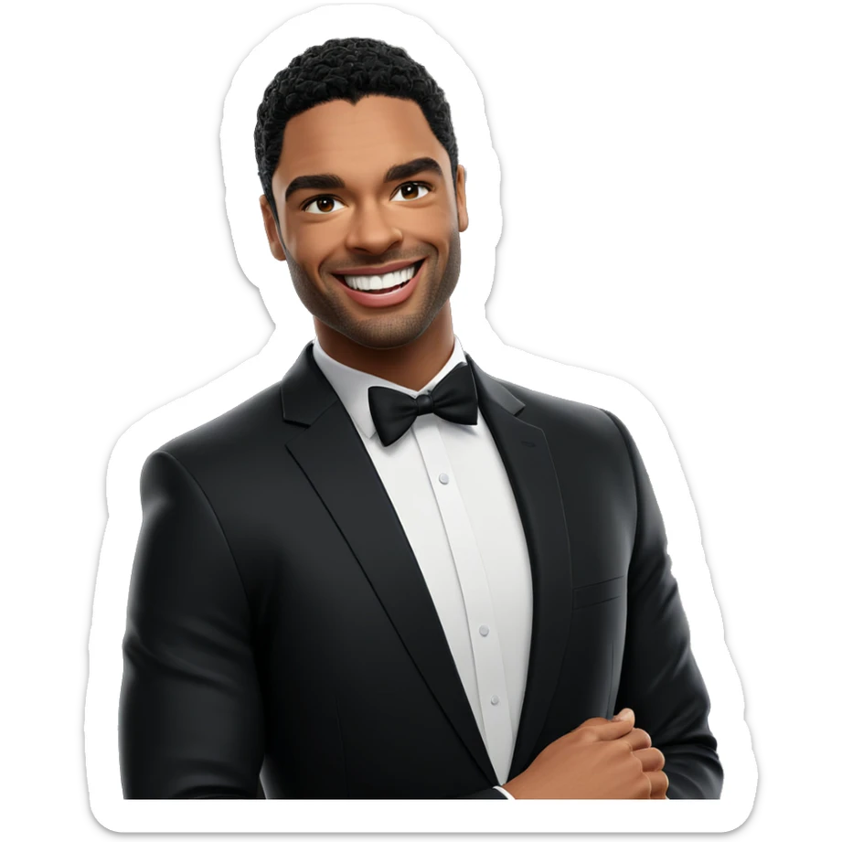 smiling young man in suit sticker