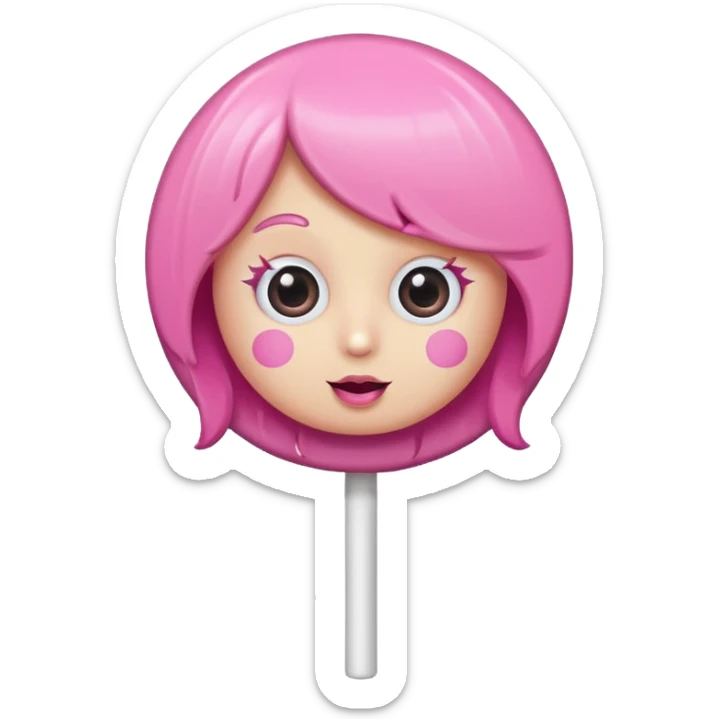 cute lollipop with eyes and hair and charactarized like cartoon but doesnt look like human sticker