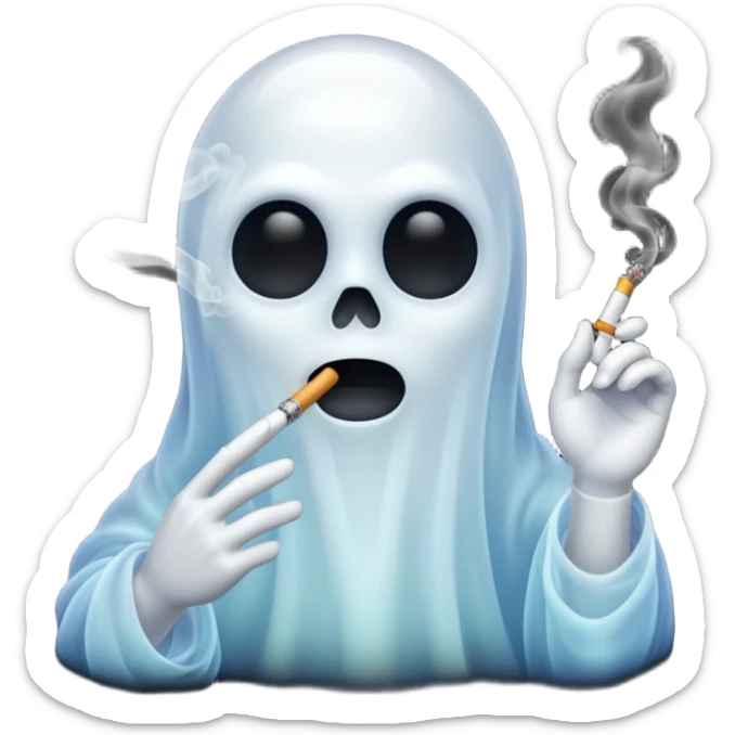 Ghost smoking a cigarette  sticker
