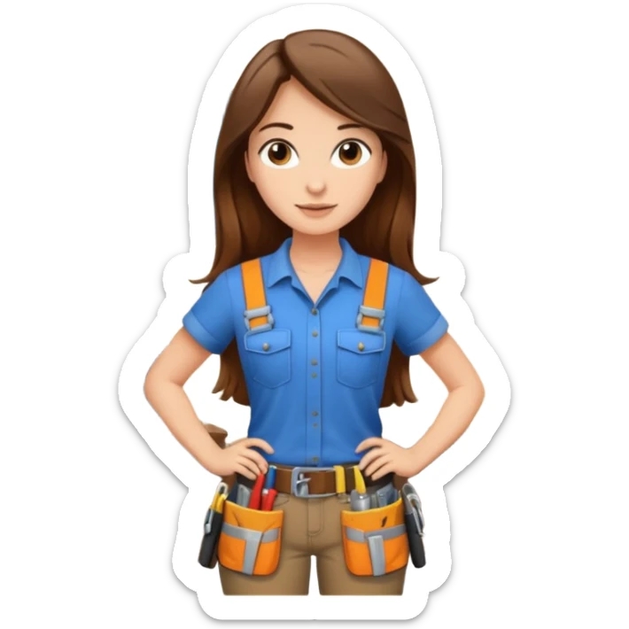 beautiful girl with long brown hair constructing new lounge room area with tv and couch sticker