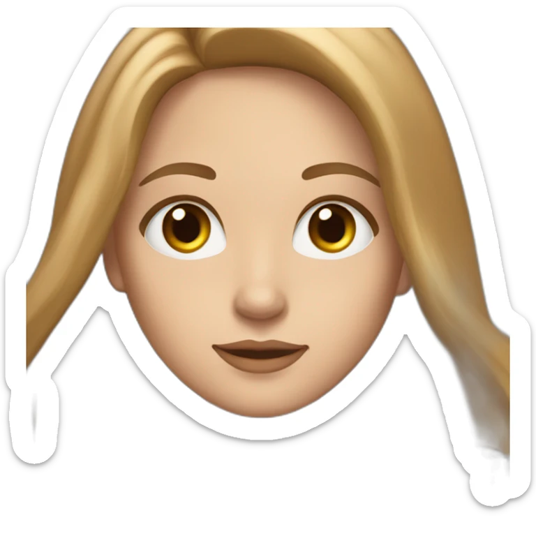 smm white girl with light brown straight long hair and brown eyes with apple laptop mac book sticker